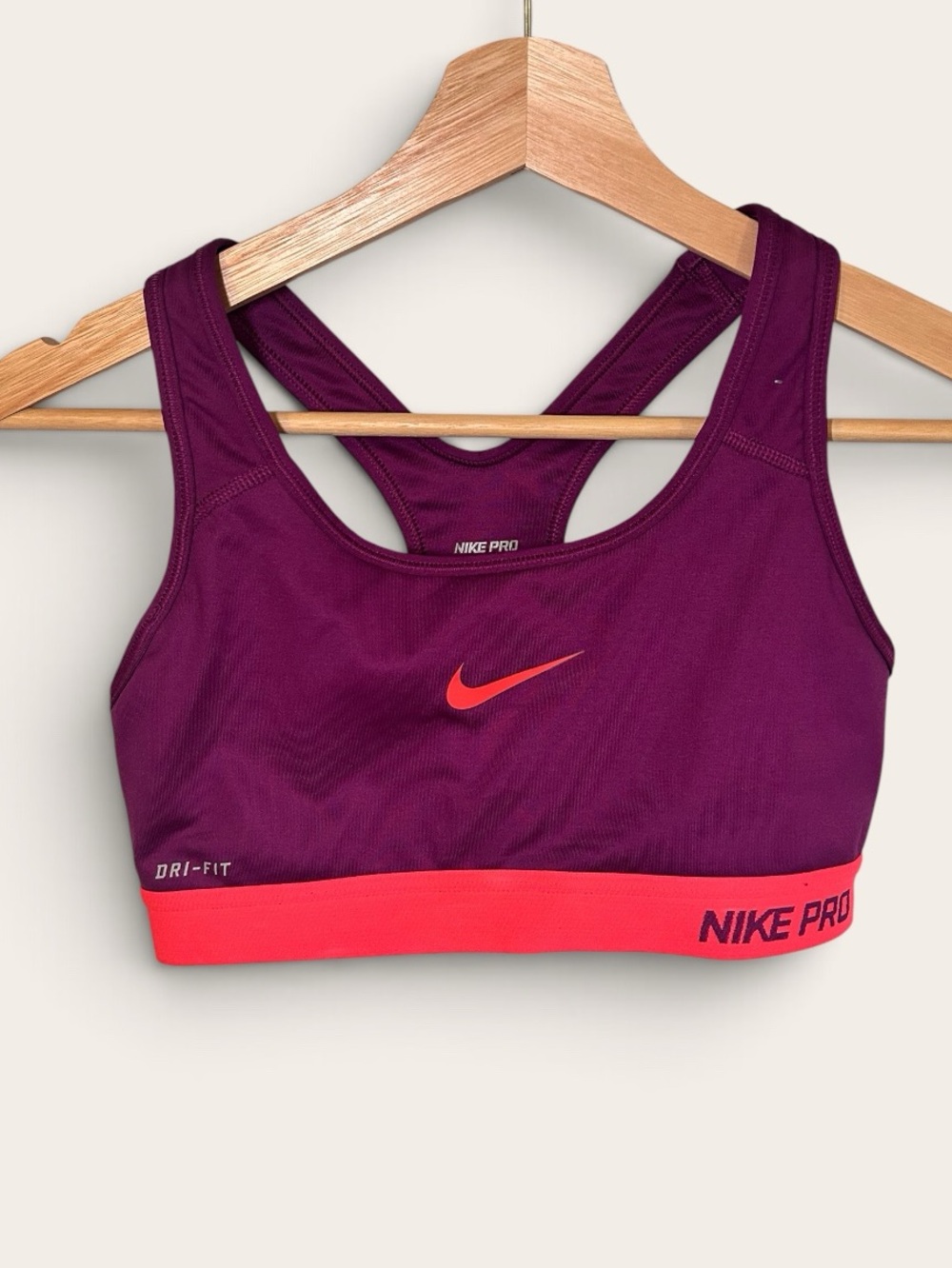 Nike Pro Women's Purple & Coral Sports Bra - Size S